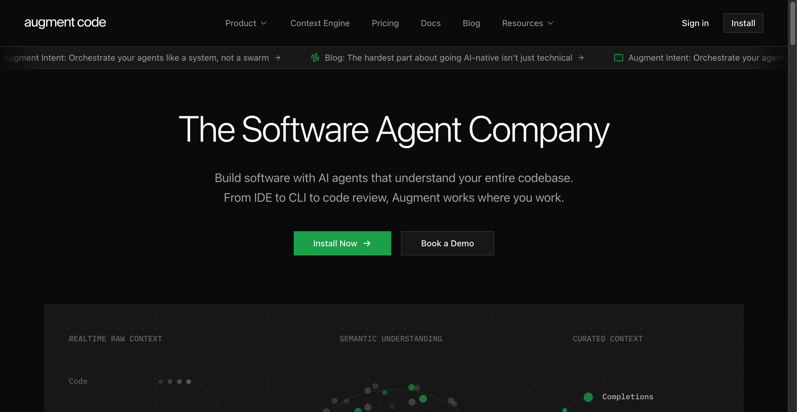 Screenshot of Augment Code website
